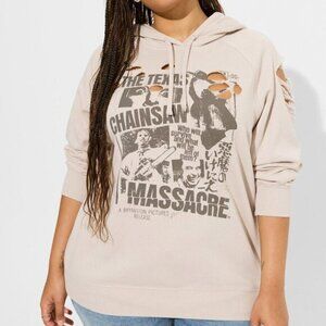 Torrid Texas Chainsaw Massacre Super Soft Distressed Hoodie Halloween Horror 3X